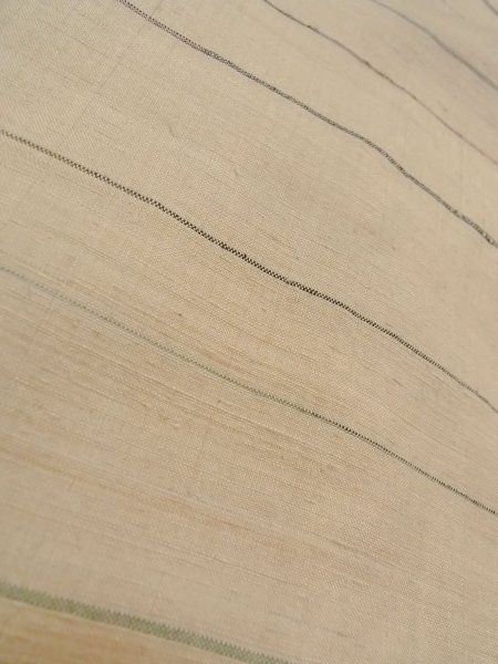 Photo7: N1008D Vintage Japanese kimono  Light Ivory TSUMUGI pongee for women / Silk. Line   (Grade A) (7)