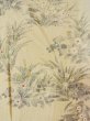 Photo6: N1015A Vintage Japanese kimono   Ivory TSUMUGI pongee for women / Silk. Flower   (Grade B) (6)