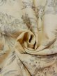 Photo11: N1015A Vintage Japanese kimono   Ivory TSUMUGI pongee for women / Silk. Flower   (Grade B) (11)