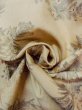 Photo12: N1015A Vintage Japanese kimono   Ivory TSUMUGI pongee for women / Silk. Flower   (Grade B) (12)