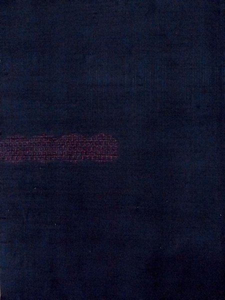 Photo4: N1015B Vintage Japanese kimono   Navy Blue ISHIGE-YUKI-TSUMUGI for women / Silk. Tortoise-shell pattern(Hexagonal pattern)   (Grade B) (4)