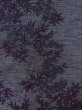 Photo3: N1015C Vintage Japanese kimono  Dark Gray TSUMUGI pongee for women / Silk. Flower   (Grade B) (3)