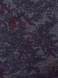 Photo5: N1015C Vintage Japanese kimono  Dark Gray TSUMUGI pongee for women / Silk. Flower   (Grade B) (5)