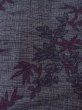 Photo6: N1015C Vintage Japanese kimono  Dark Gray TSUMUGI pongee for women / Silk. Flower   (Grade B) (6)