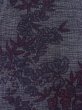 Photo7: N1015C Vintage Japanese kimono  Dark Gray TSUMUGI pongee for women / Silk. Flower   (Grade B) (7)