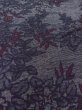 Photo8: N1015C Vintage Japanese kimono  Dark Gray TSUMUGI pongee for women / Silk. Flower   (Grade B) (8)