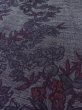 Photo9: N1015C Vintage Japanese kimono  Dark Gray TSUMUGI pongee for women / Silk. Flower   (Grade B) (9)