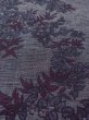 Photo10: N1015C Vintage Japanese kimono  Dark Gray TSUMUGI pongee for women / Silk. Flower   (Grade B) (10)
