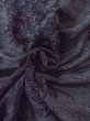 Photo12: N1015C Vintage Japanese kimono  Dark Gray TSUMUGI pongee for women / Silk. Flower   (Grade B) (12)
