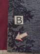 Photo15: N1015C Vintage Japanese kimono  Dark Gray TSUMUGI pongee for women / Silk. Flower   (Grade B) (15)