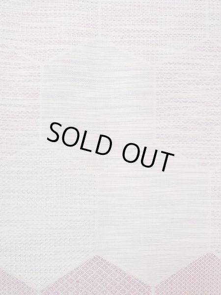 Photo7: N1015D Vintage Japanese kimono Pale Reddish Wisteria TSUMUGI pongee for women / Silk. Pine bark lozenges,   (Grade C) (7)