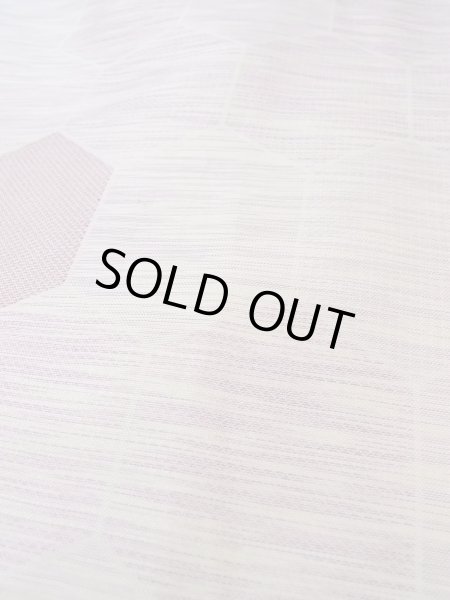 Photo8: N1015D Vintage Japanese kimono Pale Reddish Wisteria TSUMUGI pongee for women / Silk. Pine bark lozenges,   (Grade C) (8)