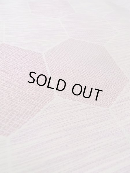 Photo10: N1015D Vintage Japanese kimono Pale Reddish Wisteria TSUMUGI pongee for women / Silk. Pine bark lozenges,   (Grade C) (10)