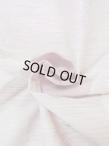 Photo11: N1015D Vintage Japanese kimono Pale Reddish Wisteria TSUMUGI pongee for women / Silk. Pine bark lozenges,   (Grade C) (11)