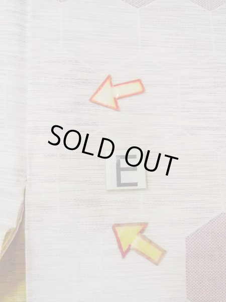 Photo18: N1015D Vintage Japanese kimono Pale Reddish Wisteria TSUMUGI pongee for women / Silk. Pine bark lozenges,   (Grade C) (18)