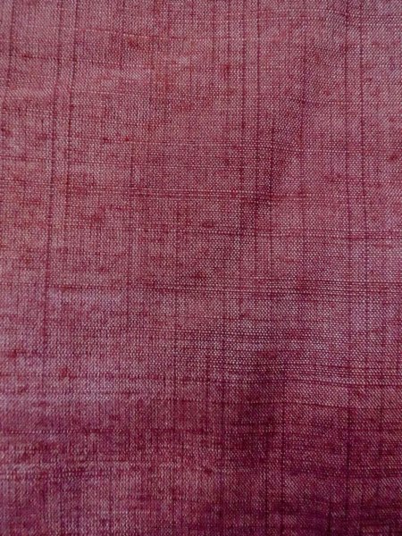 Photo6: Mint N1015E Vintage Japanese kimono   Dark Red TSUMUGI pongee for women / Silk. Stripes   (Grade A) (6)
