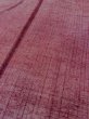 Photo8: Mint N1015E Vintage Japanese kimono   Dark Red TSUMUGI pongee for women / Silk. Stripes   (Grade A) (8)