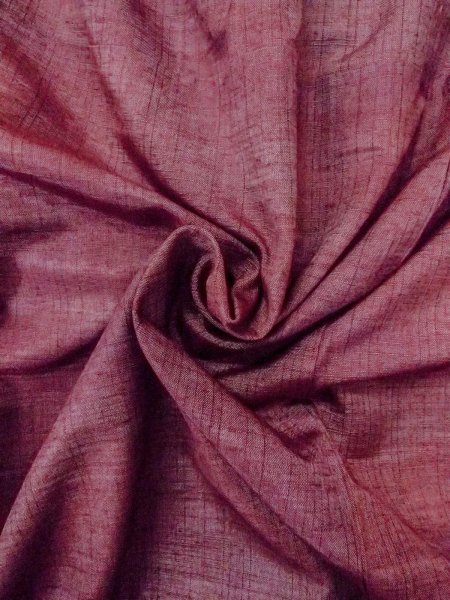 Photo11: Mint N1015E Vintage Japanese kimono   Dark Red TSUMUGI pongee for women / Silk. Stripes   (Grade A) (11)