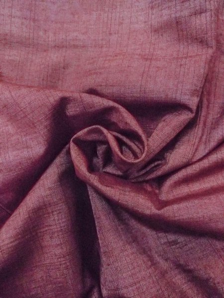 Photo12: Mint N1015E Vintage Japanese kimono   Dark Red TSUMUGI pongee for women / Silk. Stripes   (Grade A) (12)