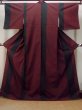 Photo1: N1015F Vintage Japanese kimono  Dark Dark Red TSUMUGI pongee for women / Silk. Arabesque vine,   (Grade B) (1)