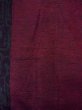 Photo3: N1015F Vintage Japanese kimono  Dark Dark Red TSUMUGI pongee for women / Silk. Arabesque vine,   (Grade B) (3)