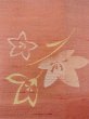 Photo5: N1015G Vintage Japanese kimono  Pale Coral TSUMUGI pongee for women / Silk. KIKYO Japanese balloonflower   (Grade B) (5)
