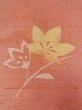 Photo6: N1015G Vintage Japanese kimono  Pale Coral TSUMUGI pongee for women / Silk. KIKYO Japanese balloonflower   (Grade B) (6)