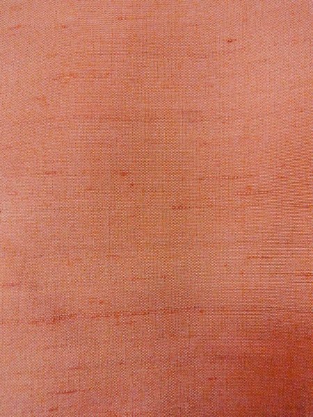 Photo7: N1015G Vintage Japanese kimono  Pale Coral TSUMUGI pongee for women / Silk. KIKYO Japanese balloonflower   (Grade B) (7)