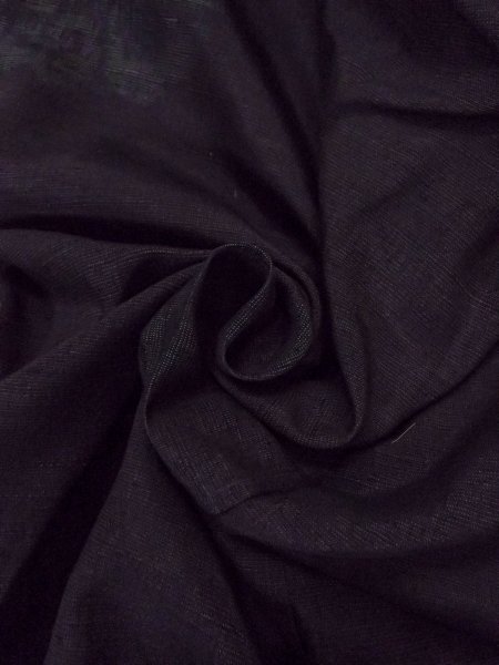 Photo12: N1015H Vintage Japanese kimono   Black ISHIGE-YUKI-TSUMUGI for women / Silk. Chinese flower   (Grade C) (12)