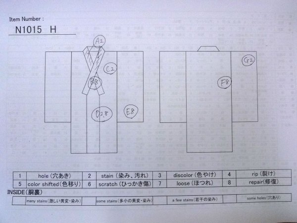 Photo13: N1015H Vintage Japanese kimono   Black ISHIGE-YUKI-TSUMUGI for women / Silk. Chinese flower   (Grade C) (13)