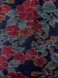Photo4: Mint N1015I Used Japanese kimono  Dark Indigo Blue TOKAMACHI-TSUMUGI for women / Silk. Flower,   (Grade A) (4)