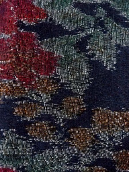 Photo7: Mint N1015I Used Japanese kimono  Dark Indigo Blue TOKAMACHI-TSUMUGI for women / Silk. Flower,   (Grade A) (7)