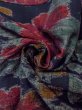 Photo11: Mint N1015I Used Japanese kimono  Dark Indigo Blue TOKAMACHI-TSUMUGI for women / Silk. Flower,   (Grade A) (11)