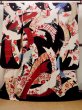 Photo2: N1015J Antique Japanese kimono   Black UCHIKAKE Wedding for women / Silk. SAKURA cherry blossom,   (Grade B) (2)