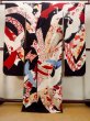 Photo3: N1015J Antique Japanese kimono   Black UCHIKAKE Wedding for women / Silk. SAKURA cherry blossom,   (Grade B) (3)