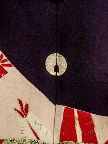 Photo5: N1015J Antique Japanese kimono   Black UCHIKAKE Wedding for women / Silk. SAKURA cherry blossom,   (Grade B) (5)