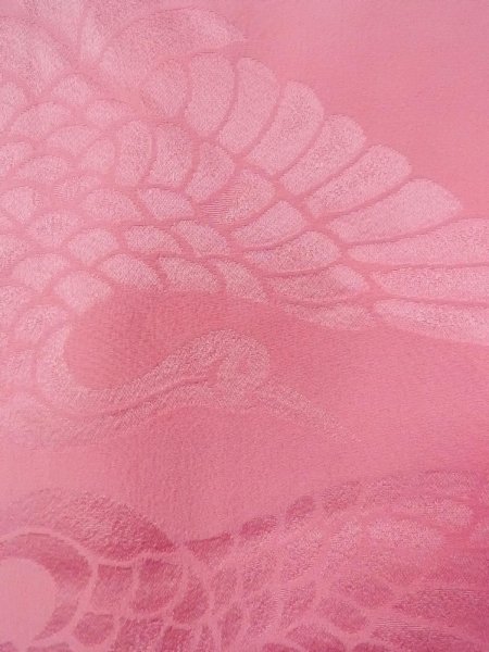 Photo7: N1015K Antique Japanese kimono  Shiny Pink UCHIKAKE Wedding for women / Silk.    (Grade C) (7)