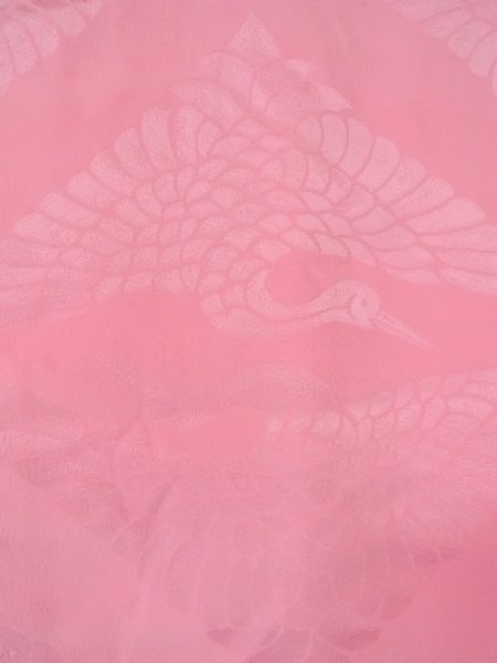 Photo9: N1015K Antique Japanese kimono  Shiny Pink UCHIKAKE Wedding for women / Silk.    (Grade C) (9)