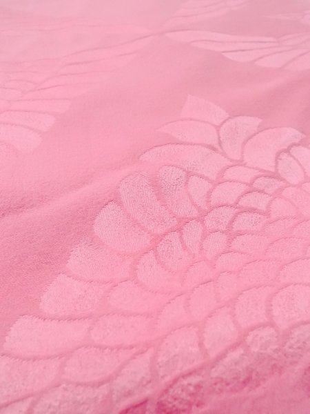Photo12: N1015K Antique Japanese kimono  Shiny Pink UCHIKAKE Wedding for women / Silk.    (Grade C) (12)