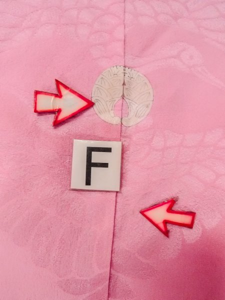 Photo21: N1015K Antique Japanese kimono  Shiny Pink UCHIKAKE Wedding for women / Silk.    (Grade C) (21)