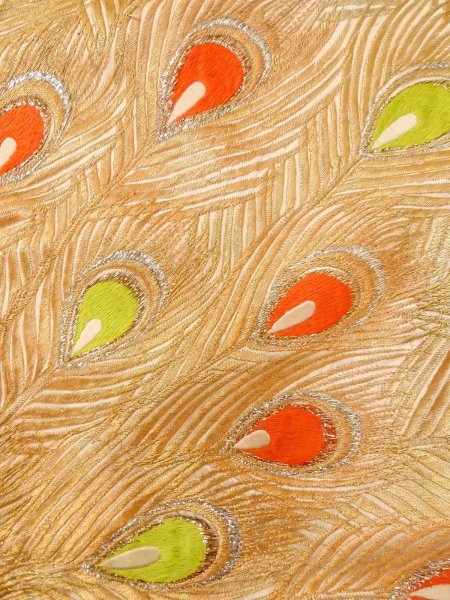 Photo13: N1015L Vintage Japanese kimono  Shiny White UCHIKAKE Wedding for women / Silk. Peacock   (Grade B) (13)