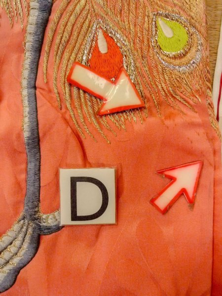 Photo36: N1015L Vintage Japanese kimono  Shiny White UCHIKAKE Wedding for women / Silk. Peacock   (Grade B) (36)