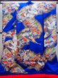 Photo1: N1015M Used Japanese kimono  Shiny Blue UCHIKAKE Wedding for women / Silk. UME plum bloom,   (Grade B) (1)