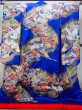 Photo2: N1015M Used Japanese kimono  Shiny Blue UCHIKAKE Wedding for women / Silk. UME plum bloom,   (Grade B) (2)