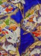 Photo5: N1015M Used Japanese kimono  Shiny Blue UCHIKAKE Wedding for women / Silk. UME plum bloom,   (Grade B) (5)