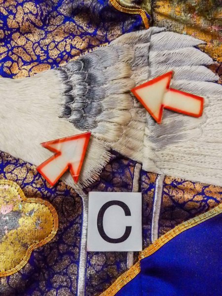 Photo40: N1015M Used Japanese kimono  Shiny Blue UCHIKAKE Wedding for women / Silk. UME plum bloom,   (Grade B) (40)