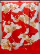 Photo1: N1015N Vintage Japanese kimono  Vivid Red UCHIKAKE Wedding for women / Silk. UME plum bloom,   (Grade B) (1)