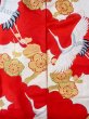 Photo8: N1015N Vintage Japanese kimono  Vivid Red UCHIKAKE Wedding for women / Silk. UME plum bloom,   (Grade B) (8)
