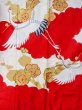 Photo9: N1015N Vintage Japanese kimono  Vivid Red UCHIKAKE Wedding for women / Silk. UME plum bloom,   (Grade B) (9)