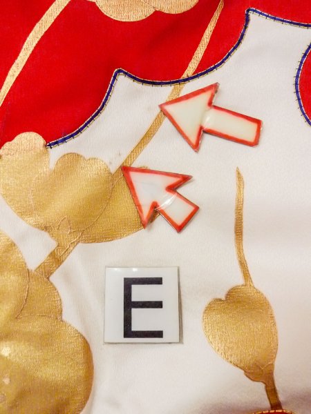 Photo36: N1015N Vintage Japanese kimono  Vivid Red UCHIKAKE Wedding for women / Silk. UME plum bloom,   (Grade B) (36)